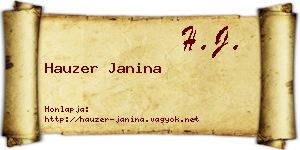 Hauzer Janina névjegykártya